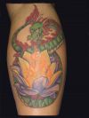 lotus and dragon tat on leg